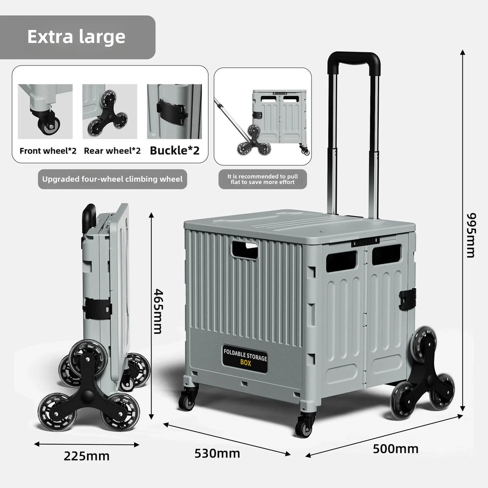 Portable and Foldable Shopping Cart,Home Multifunctional Grocery Cart, Outdoor Trolley Cart, Stall, Camping and Storage Box Aimak Store