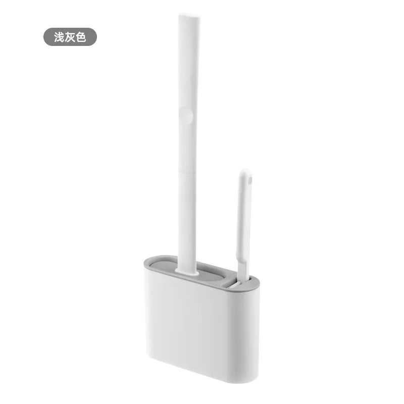 Silicone Toilet Brush Cleaning Brush Flat Head Flexible Wall Mounted Toilet Bowl Cleaner Brush Holder Set for WC Bathroom Aimak Store