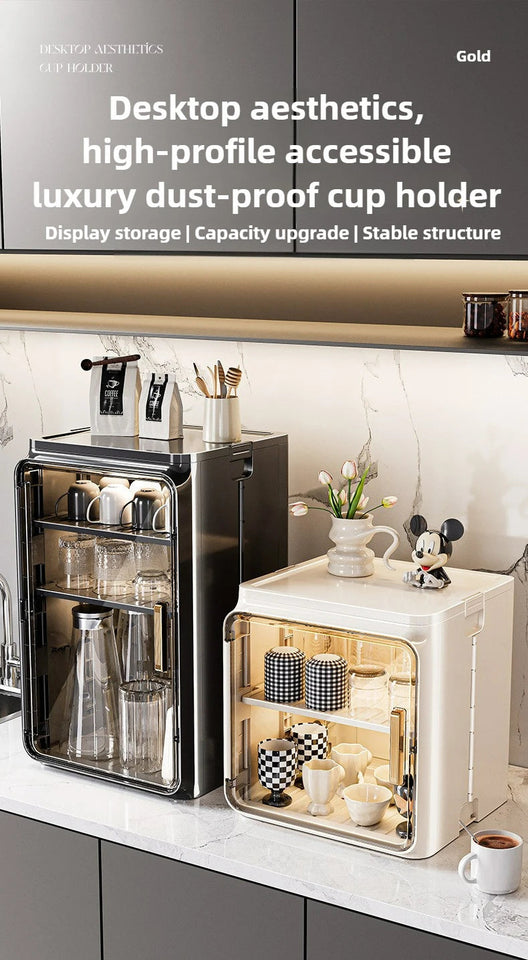 Dustproof Cup Storage Rack Desktop Tea Cup Holder Water Cups Holder Tea Set Storage Box Coffee Mug organizer Aimak Store
