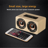 6W Wooden Bluetooth Speaker Portable Stereo HiFi Speakers TF Play Hand Free Call AUX Input Super Bass Loudspeaker Dual Subwoofer Aimak Store