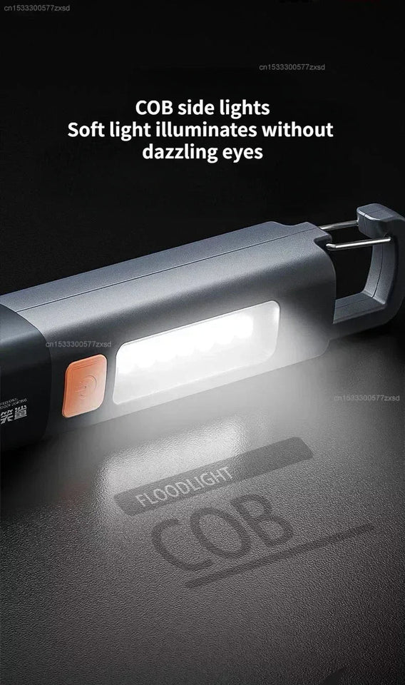 Xiaomi  flashlight Outdoor Flashlight Portable Strong Light Variable Focus with Floodlight Side Lights Long Range Rechargeable Flashlight Aimak Store