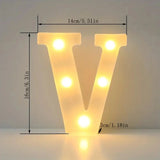 1pc White Decorative Led Light Up 6.3'' Number Letters Sign Night Lights Marquee For Home Wedding Party Birthday Christmas Decor Aimak Store