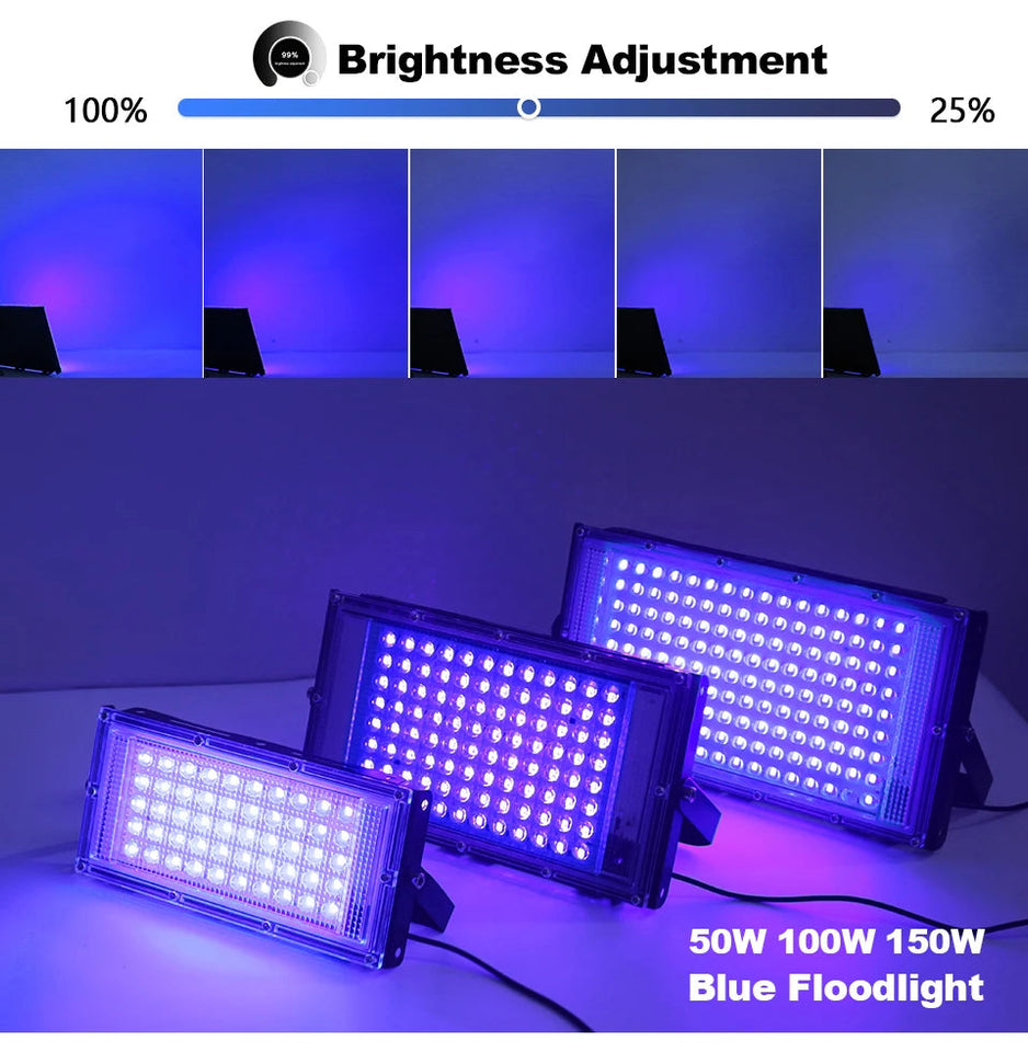 LED UV USB FloodLight 50W 100W 150W Disco Party LED USB Stage Blacklight AC 220V Ultraviolet Fluorescent Stage Lamp Floodlight Aimak Store