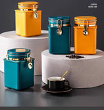 1.1L Storage Bottle Coffee Powder Sugar Container Airtight Can Holder Canister with Valve Household Food Storage Container Aimak Store