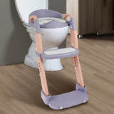 Children's Toilet Seat Stairway Adjustable Baby Toilet Folding Stand Step Stool Toilet Seat Ring with Nonslip Pad for Boys Girls Aimak Store