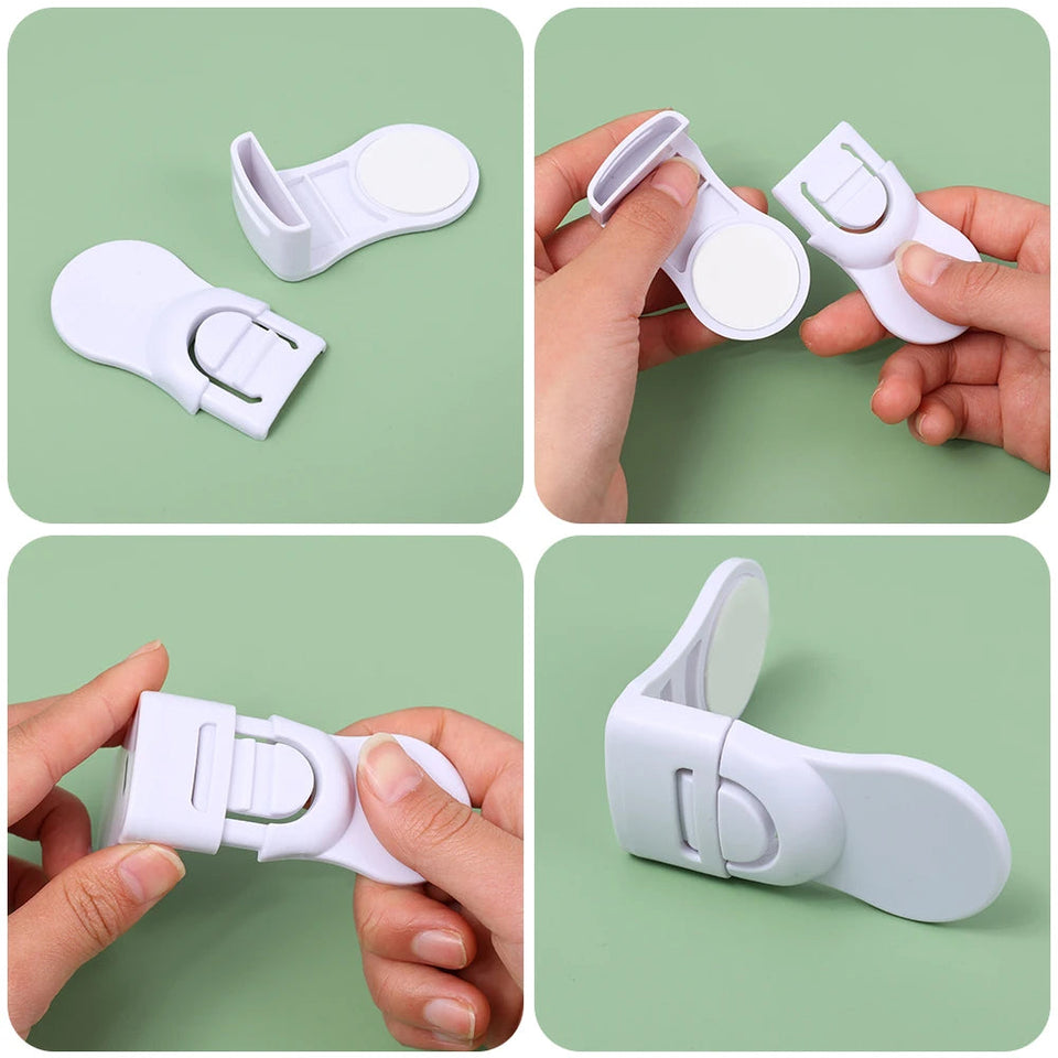 Plastic Baby Safety Lock Anti-Pinching Drawer Locks Cabinet Lock Refrigerator Lock Buckle Children Protection For Household Tool Aimak Store