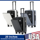 20 Inch Cabin Suitcase Front Opening Spinner Wheel Travel Rolling Luggage For Men Women Trolley Case With TSA Lock,USB Charging Aimak Store