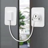 Self Adhesive Window Safety Lock Child Window Cable Restrictor Lock with 2 Keys No Drilling Easy To Use Refrigerator Door Lock Aimak Store