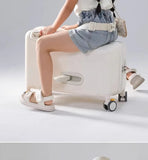 Travel suitcases can sit and ride children's luggage new lazy walking children trolley case boys girls wooden horse suitcase Aimak Store