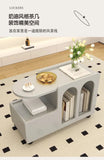 Movable Side Table with Storage Rack Cream Style End Table for Sofa Coffee Table Bedroom and Living Room Aimak Store
