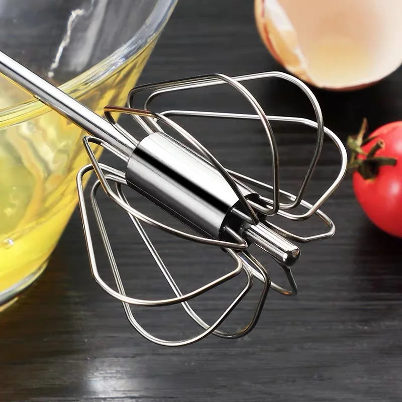 Semi Automatic Mixer Whisk Egg Beater Stainless Steel Manual Hand Mixer Self-Turning Cream Utensils Kitchen Mixer Egg Tools Aimak Store