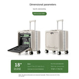 New Front Opening Lid Suitcase Multifunctional Mini Luggage Aluminium Frame 18/20 Boarding Box Trolley Case Cabin Bag Aimak Store