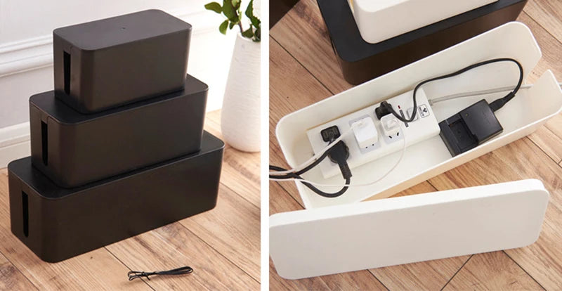 Cable Storage Box Wooden Power Line Storage Case Dustproof Charger Socket Organizer Wire Case Home Cable Winder Organizer Aimak Store