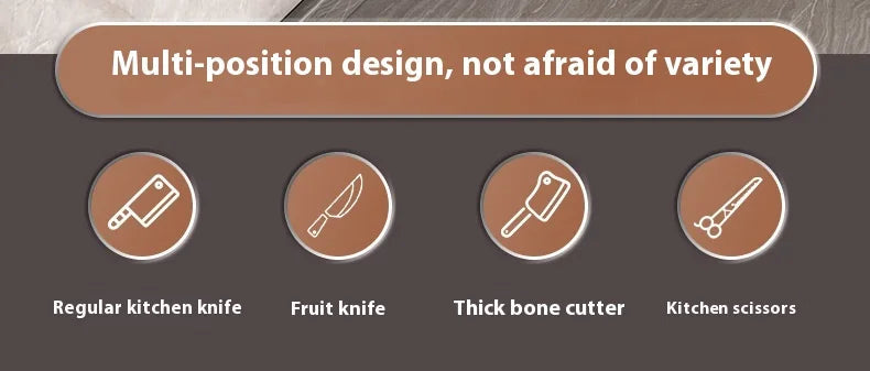 No Drill Wall Mounted Knife Holder Compact Organizer for Kitchen Utensils Cutlery Storage Space Saving Easy Install Aimak Store