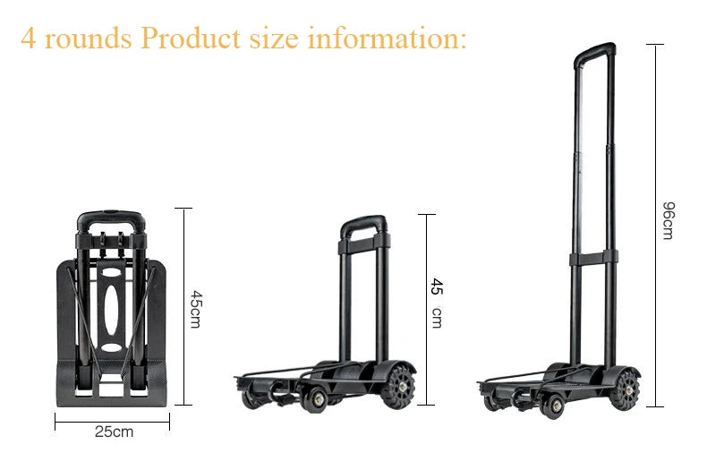 2/4-wheel foldable trolley truck, portable shopping cart, household grocery truck, small cart, garden cargo truck Aimak Store