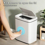 3.7 Gallon Smart Induction Trash Can, 14L Trash Can With Motion Sensor Induction, Infrared Induction, Kick Open Lid, Contactless Aimak Store