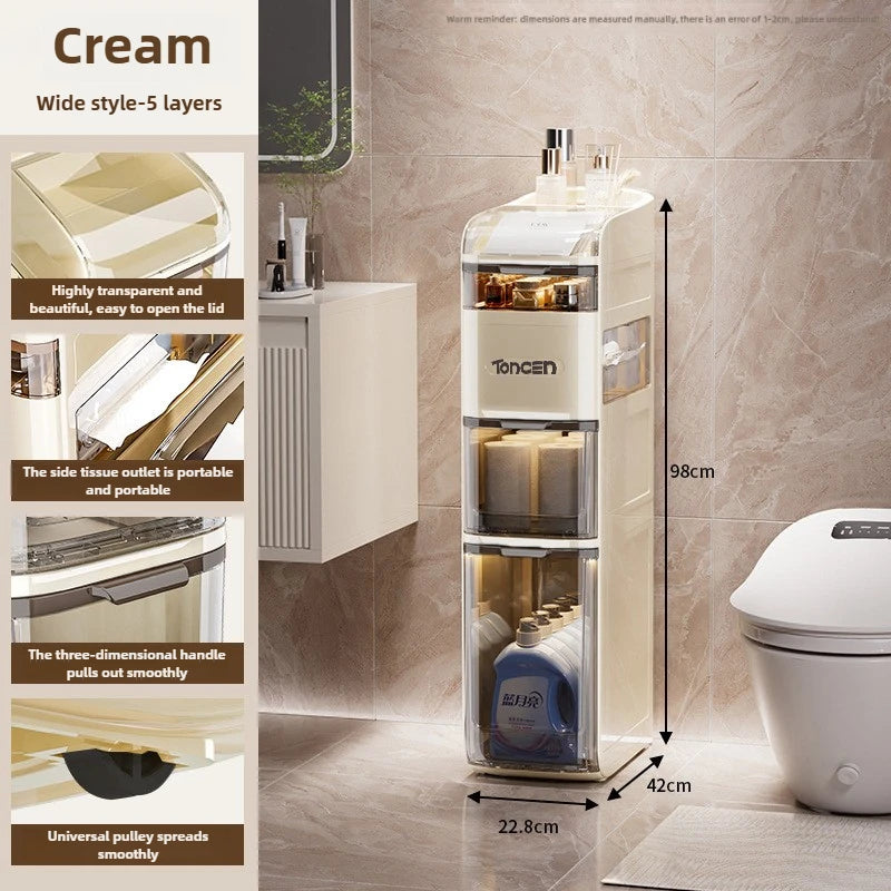 Bathroom crevice wardrobe storage cabinet, bathroom shelf, bathroom toilet storage cabinet, toilet side storage cabinet Aimak Store