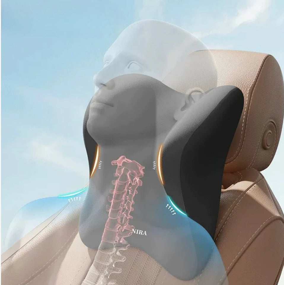 Car Neck Pillows Both Side Pu Leather 1pcs Pack Headrest For Head Pain Relief Filled Fiber Universal Car Pillow Aimak Store