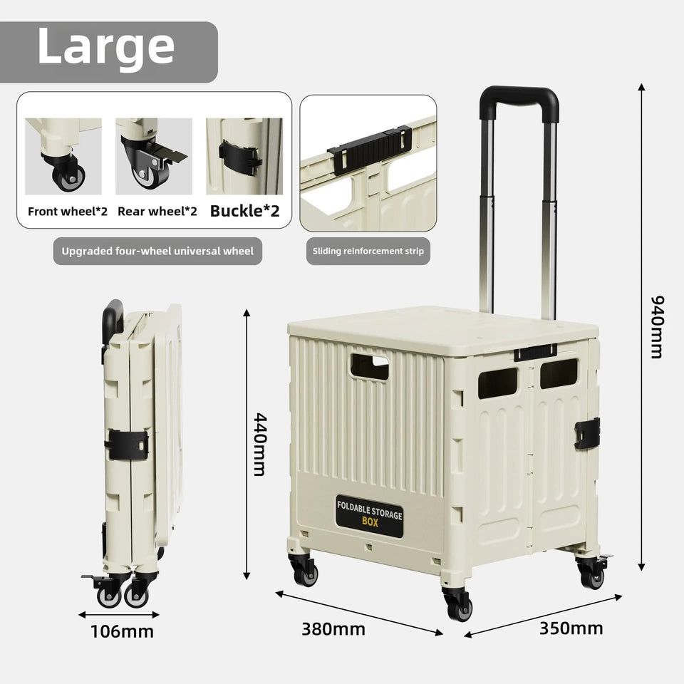 Portable and Foldable Shopping Cart,Home Multifunctional Grocery Cart, Outdoor Trolley Cart, Stall, Camping and Storage Box Aimak Store