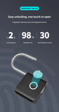 Xiaomi Smart Fingerprint Padlock IP54 Waterproof and Rust-proof Padlock Smart Electronic Anti-theft Password Lock Cabinet Drawer Aimak Store