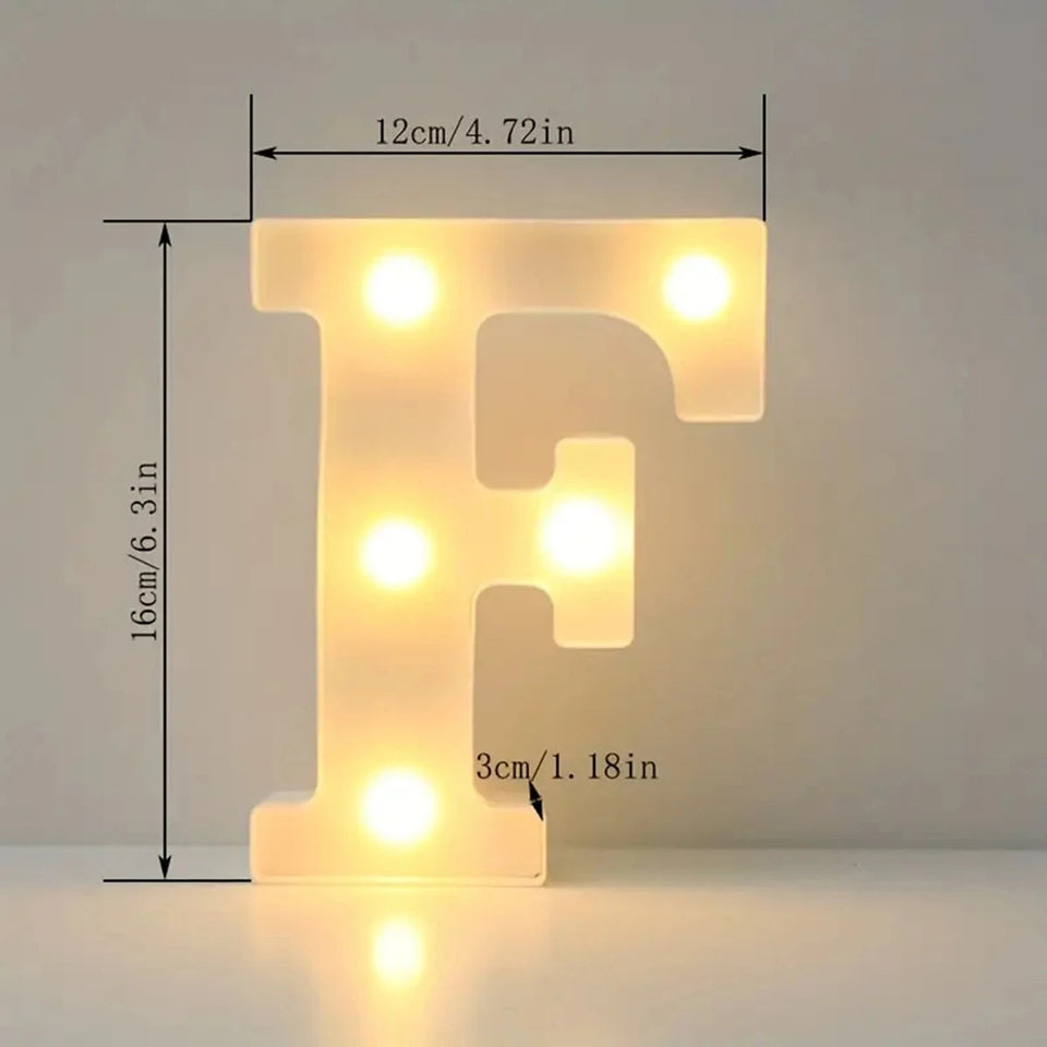 1pc White Decorative Led Light Up 6.3'' Number Letters Sign Night Lights Marquee For Home Wedding Party Birthday Christmas Decor Aimak Store