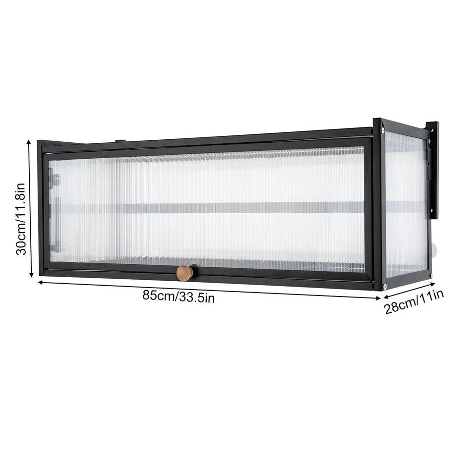 Wall Mount Cabinet 33.5*11in Balcony Kitchen Wall Cabinet with Flip-Up Door Living Room Bedroom Storage Cabinet Wall Cabinet Aimak Store