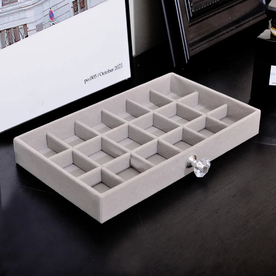 Acrylic Velvet Jewelry Organizer with 3 Drawers Stackable Display Storage Earrings Necklace Bracelets Box Holder Case for Women Aimak Store