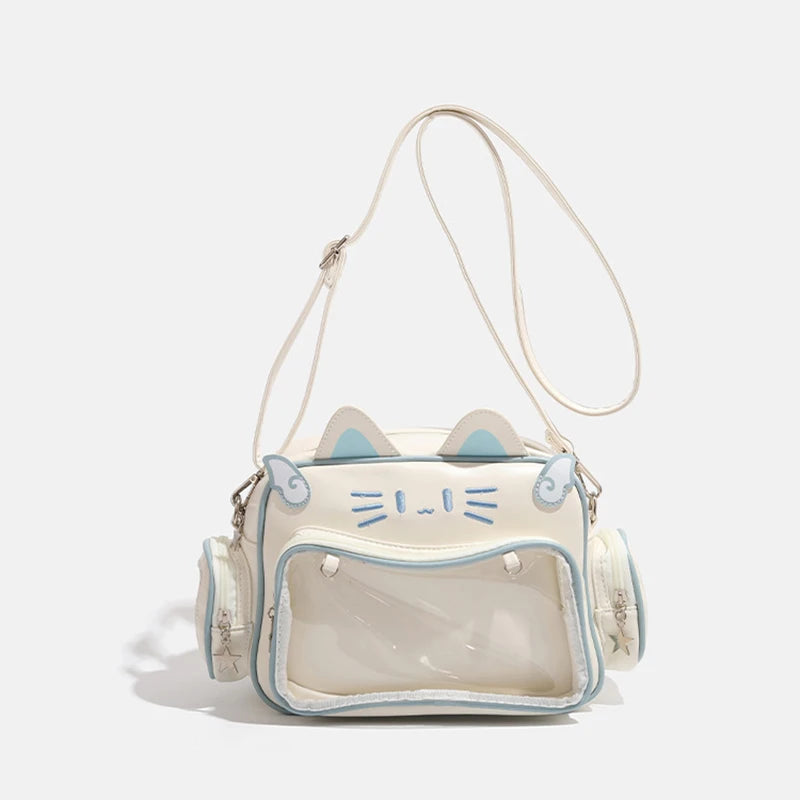 Y2K Ita Bag Cat PU Backpack – Foldable, Adjustable Strap, Secure Zipper, Preppy Style Cute Schoolbag Aimak Store