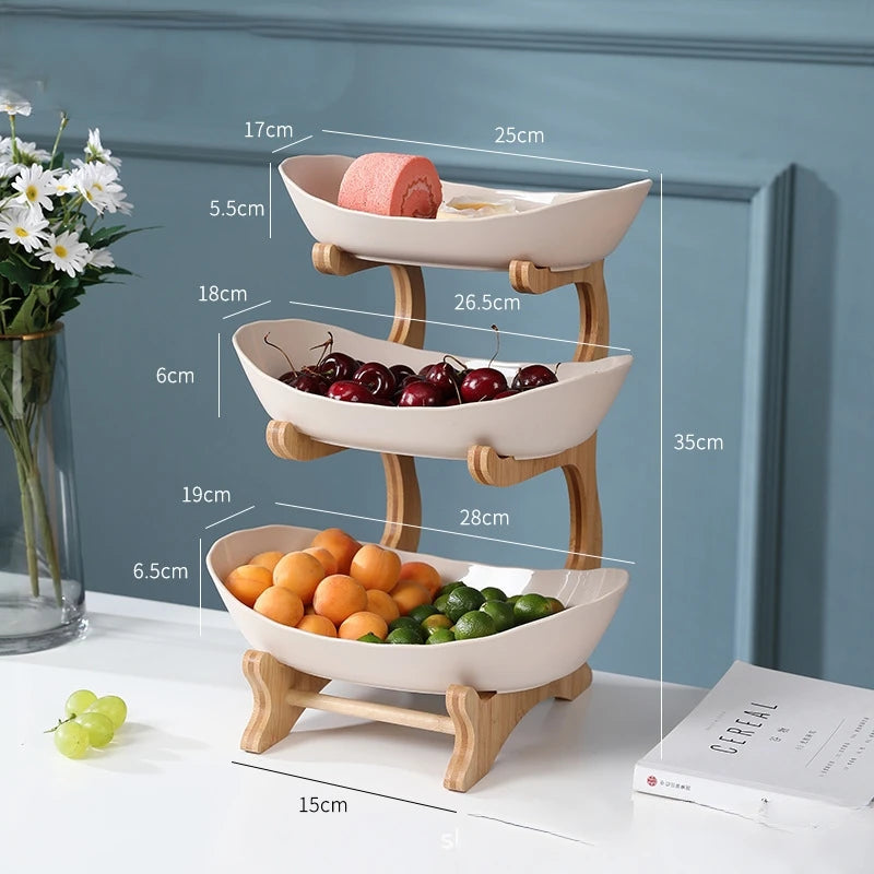 Internet Famous Fruit Tray Creative Modern Home Decoration Multilayer Nordic Style Luxury Snack Tray Aimak Store
