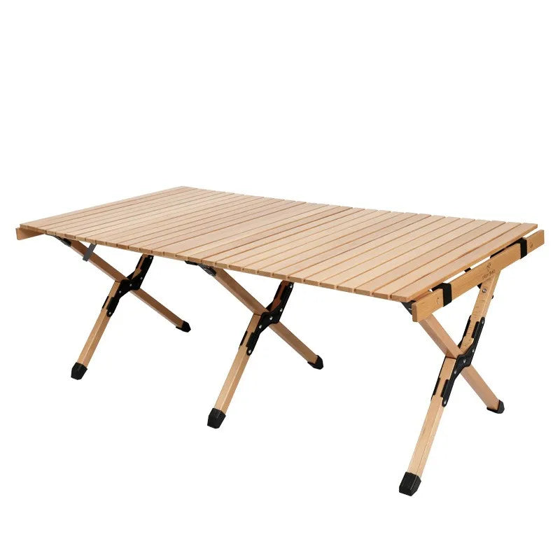 DZ Solid Wood Chicken Roll Table Kutuo Outdoor Folding Table Camping Table Beech Solid Wood Large Log Camping Chicken Roll Table Aimak Store