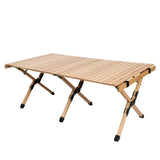 DZ Solid Wood Chicken Roll Table Kutuo Outdoor Folding Table Camping Table Beech Solid Wood Large Log Camping Chicken Roll Table Aimak Store