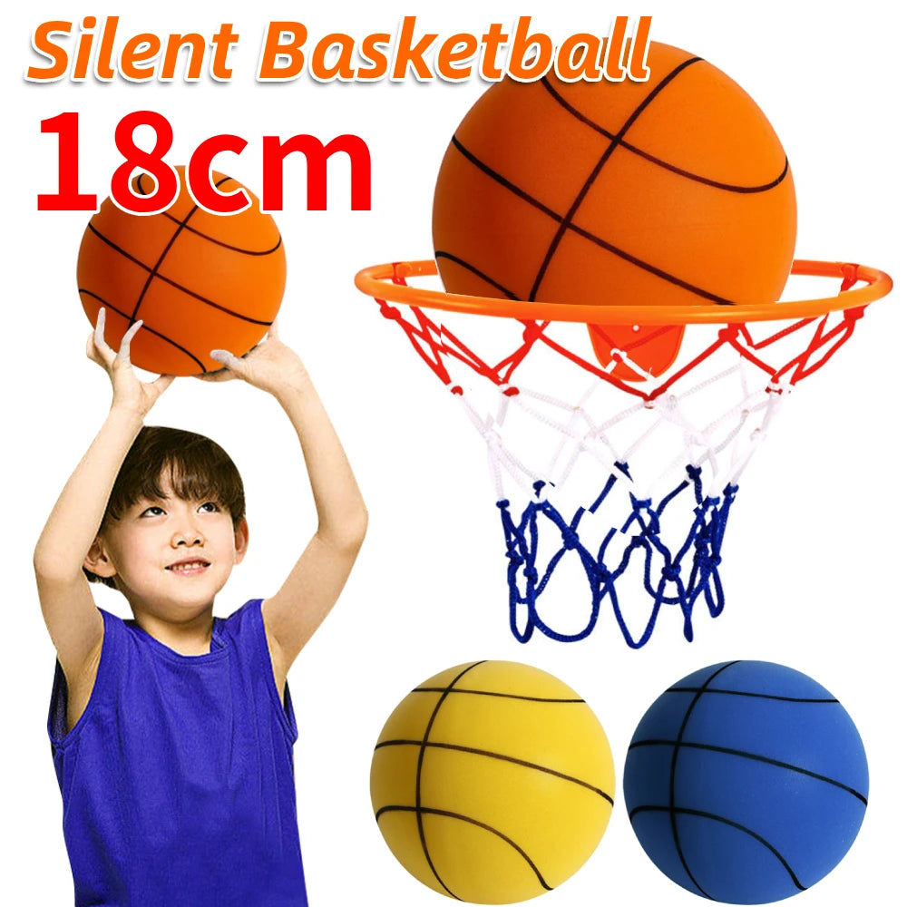 18cm Silent Basketball Quiet No Noise High Density Soft PU Foam Squeezable Ball Indoor Mute Bouncing Basketball Kids Sports Toys Aimak Store