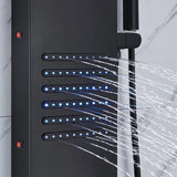 Black LED Shower Panel Tower System Rain Waterfall Shower Column Hydroelectricity Massage Body Spa Bath Shower Faucet Mixer Aimak Store