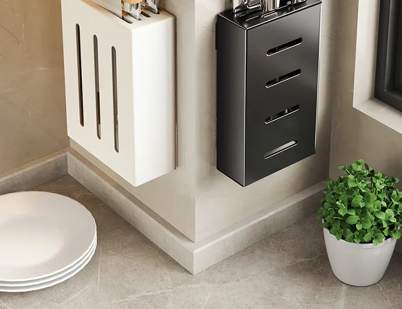 kitchen accessories organizer，Kitchen knife storage box, knife holder, non-perforation, wall-mounted rack, kitchen items Aimak Store