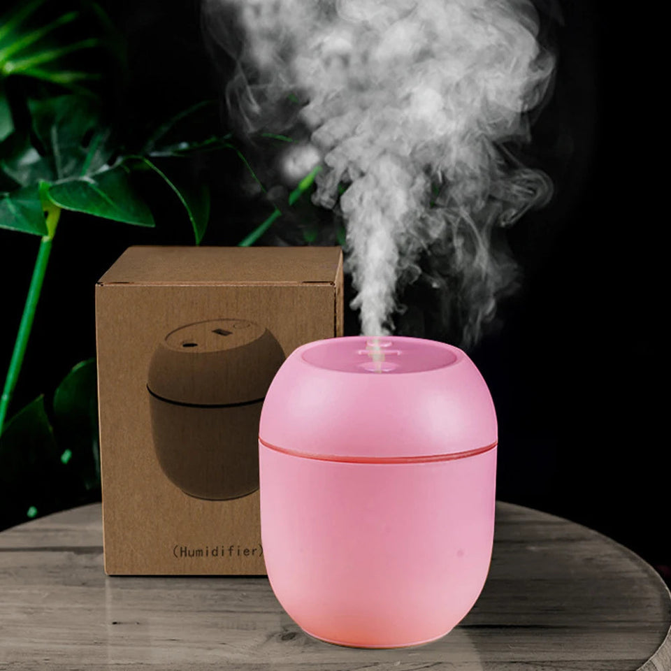 USB Portable Air Humidifier 250ML Essential Oil Diffuser 2 Modes Auto Off with LED Light for Home Car Mist Maker Face Steamer Aimak Store