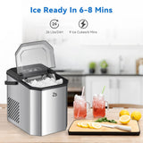 Countertop Ice Maker, 26 lbs in 24 Hrs, 9 Cubes Ready in 6 Mins with Ice Scoop and Basket, Portable Ice Cube Maker Self-Cleaning Aimak Store