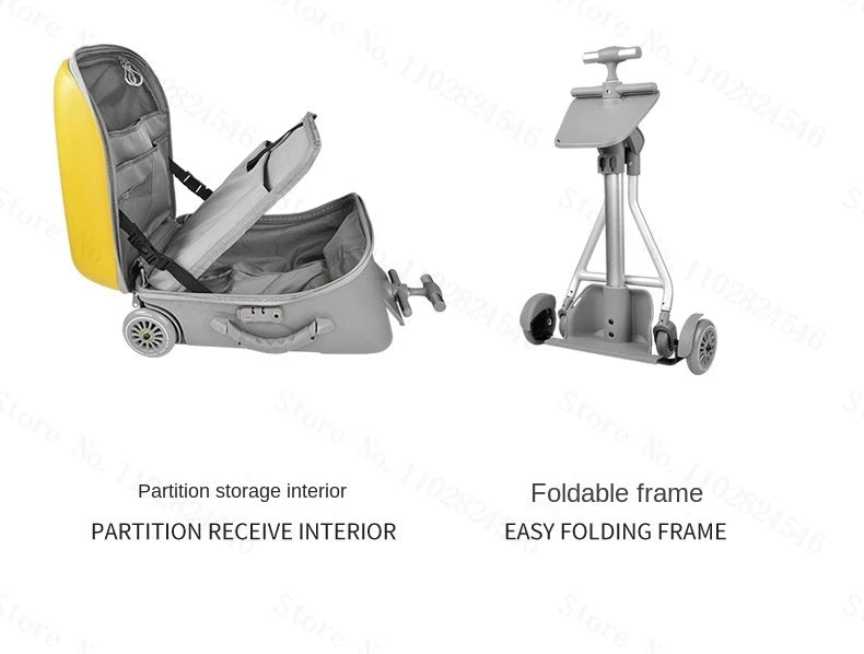 Fashion Cute Pony Cartoon Trolley Case Sit Travel bags for Children 24" Rolling Luggage Spinner Suitcase Wheels Yellow Duck 20" Aimak Store