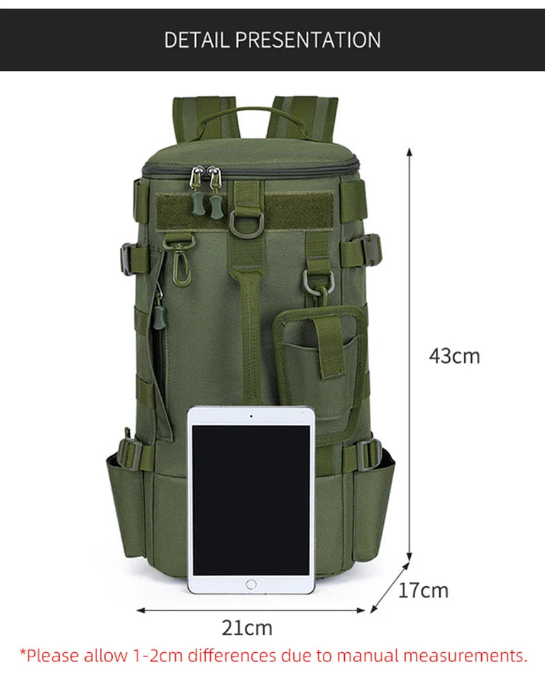 Tactical Fishing Backpack Tackle Bag with Rod Holders Fish Equipment Storage Molle Camping Hiking Outdoor Multifunctional Bag Aimak Store