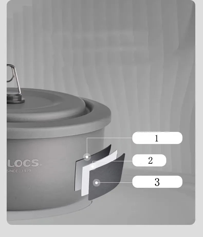 Outdoor Cooking Pot Set ALOCS CW-C05 Camping Portable Easy Storage Picnic Pot With Alcohol Stove Blast Proof Stove Cover Pot Aimak Store