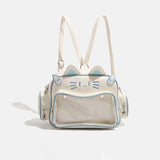 Y2K Ita Bag Cat PU Backpack – Foldable, Adjustable Strap, Secure Zipper, Preppy Style Cute Schoolbag Aimak Store