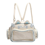 Y2K Ita Bag Cat PU Backpack – Foldable, Adjustable Strap, Secure Zipper, Preppy Style Cute Schoolbag Aimak Store