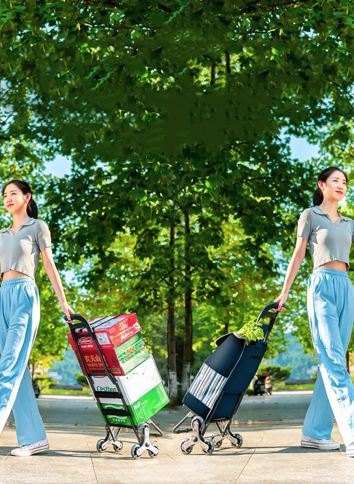 Light Grocery Shopping Trolley Household Climbing Stairs Folding Trailer Outdoor Travel Hand Pull Shopping Cart Aimak Store