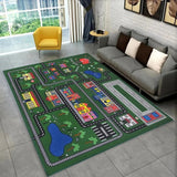 Child Playmat Highway City Traffic Playroom Area Rug Large Carpet Rug for Living Room Bedroom Decor Kids Play Non-slip Floor Mat Aimak Store