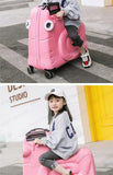 Cartoon children's trolley case Rideable Universal wheel children's travel password case Large capacity children's luggage Aimak Store