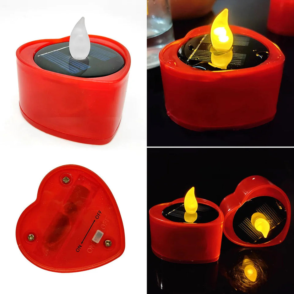 Romantic Solar Energy LED Light Candle Lamp Waterproof Nightlight for Home Decoration Yellow Flameless Fake Electronic Candle Aimak Store