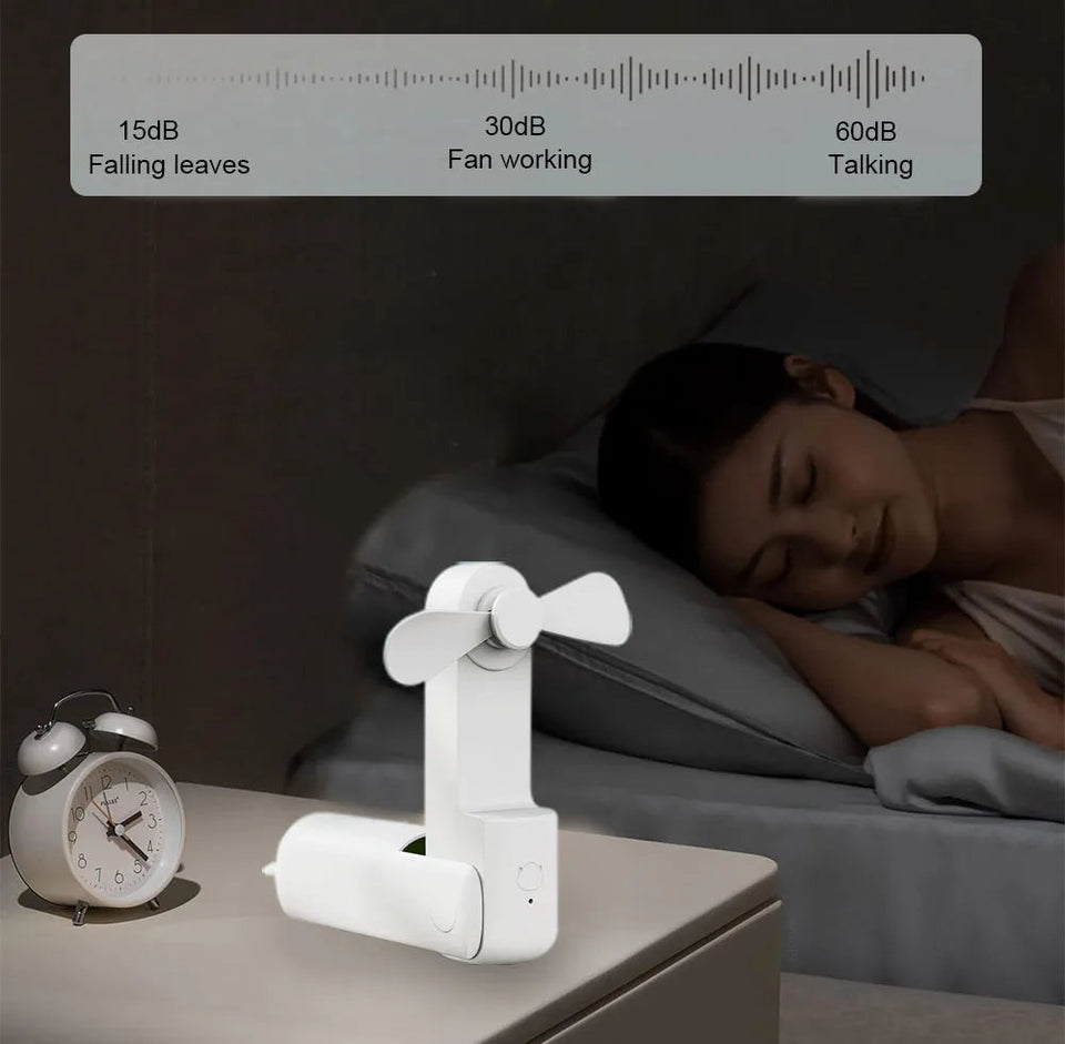 Portable Fan 2000mAh USB Rechargeable 3 Speed Mini Handheld Foldable Fan Hand Held Small Pocket Travel Fan with Handy Power Bank Aimak Store