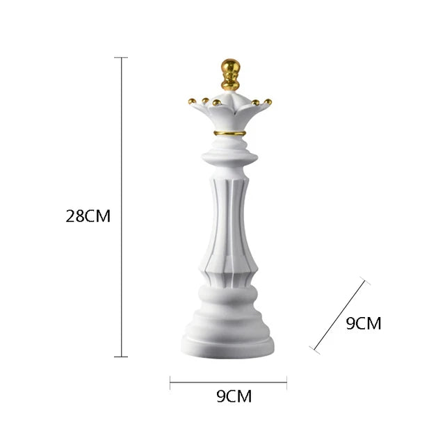 Chess Pieces Statue Resin King Queen Figure For Interior Home Living Room Office Sculpture Study Decoration Piece Ornament Aimak Store
