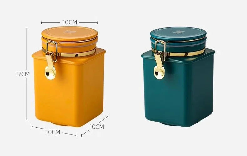 1.1L Storage Bottle Coffee Powder Sugar Container Airtight Can Holder Canister with Valve Household Food Storage Container Aimak Store