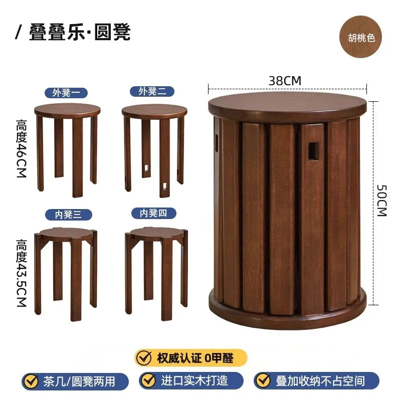 Solid Wood Dining Chair Stackable Home Eating Middle and Ancient Jenga  Modern Furniture Comedor 4 Sillas  Modern Dining Table Aimak Store