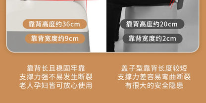 Ergonomic Elderly Toilet, Detachable Armrest, Heightened Portable Seat, Soft Backrest Comfort Chair for Pregnant Women